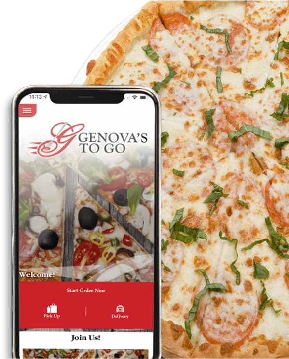 Genova's To Go App and pizza