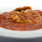 Six cheese ravioli stuffed with ricotta cheese and loaded with homemade tomato sauce from Genova's To Go.