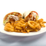 Buffalo Chicken Wrap with curly fries from Genova's To Go