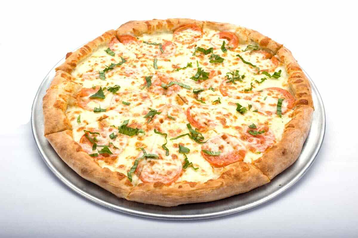 tomato basil pizza from Genova's To Go.