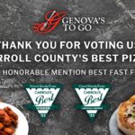 Genova's To Go home page including the Italian restaurants awards like Voted Carroll County's Best.